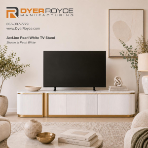 ArcLine Pearl White TV Stand